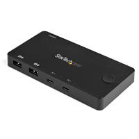 SWITCH KVM HDMI DE 2 PUERTOS USB-C/CABLES - COMPACTO - ALIMENTADO VIA USB - PARA
