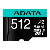 MEMORIA ADATA MICRO SDXC/SDHC 512GB UHS-I 100MB/85MB CLASE 10 V30 A2 C/ADAPTADOR