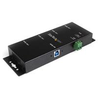HUB USB 3.0 DE 4 PUERTOS - CONCENTRADOR USB-A INDUSTRIAL DE METAL - DE MONTAJE E