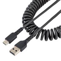 CABLE DE 50CM DE CARGA USB A A USB C, CABLE USB TIPO C EN ESPIRAL DE CARGA RAPID