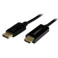 CABLE ADAPTADOR DE 2M DISPLAYPORT A HDMI - COLOR NEGRO - ULTRA HD 4K - STARTECH.