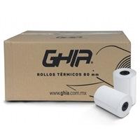 PAQUETE ROLLO PAPEL TERMICO GHIA CTG80N / 80X70 MM /PARA IMPRESORAS DE 80MM / RE