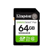 MEMORIA FLASH SD KINGSTON SDXC CANVAS SELECT 64GB 100MB/S C10 UHS-I U1 V10 (SDS3