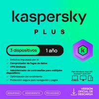 ESD KASPERSKY PLUS 3 DISP 2 CUENTAS KPM 1 AÑO