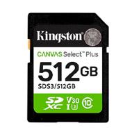 MEMORIA FLASH SD KINGSTON SDXC CANVAS SELECT 512GB 150MB/S C10 UHS-I U3 V30 (SDS